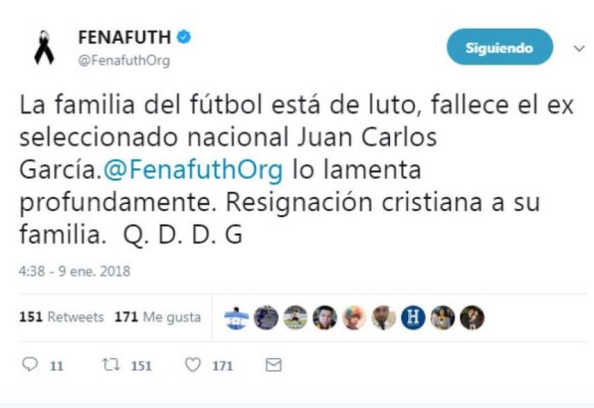 La Federación de Fútbol de Honduras se encargó de dar a conocer la noticia.