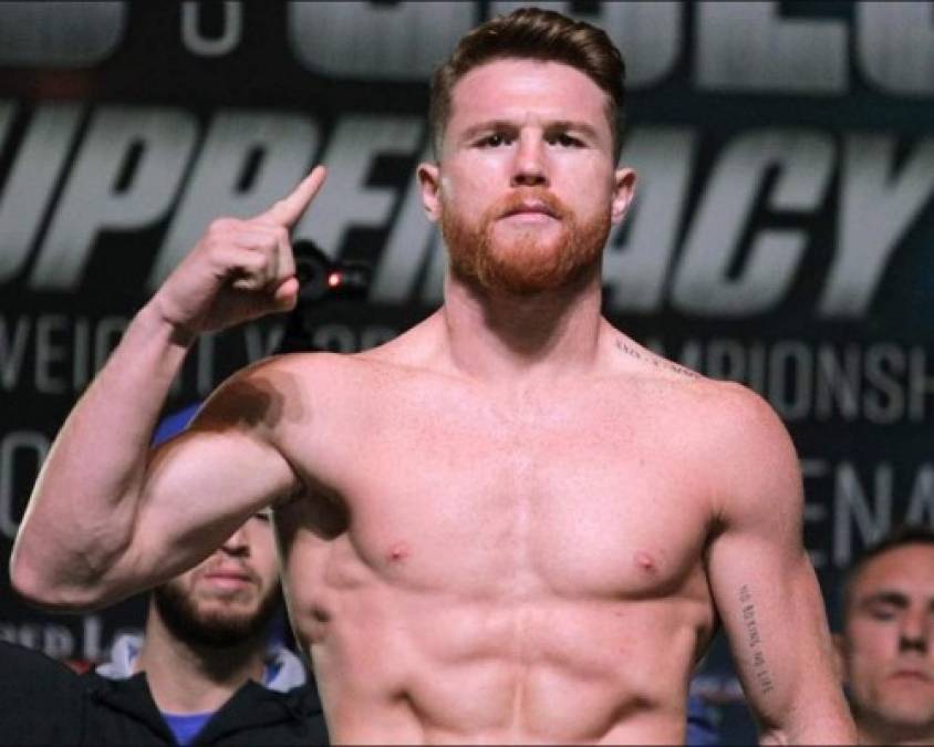 10.- Canelo Álvarez - 28 años<br/>Boxeador<br/>$94 MDD<br/>