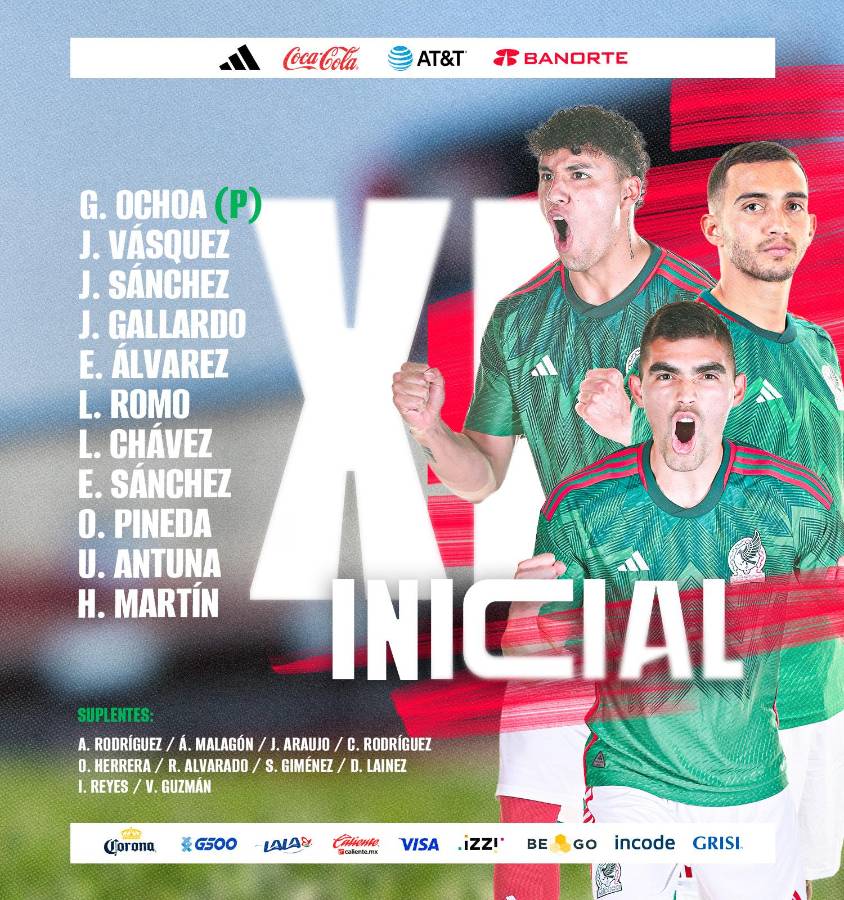 Este es el 11 titular de México para el duelo ante Honduras.