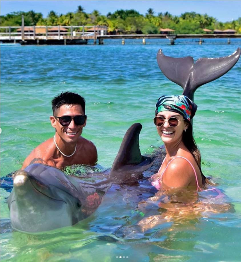 Juan Vieyra - El mediocampista argentino aprovechó el final del Torneo Clausura 2023 para disfrutar de las bellas playas de Roatán junto a su novia Sabrina Bravo.