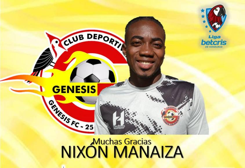 Nixon Manaiza - El Génesis FC de Comayagua comunicó en sus redes sociales la salida del atacante que salió de las reservas, pero no alcanzó a debutar en Primera.