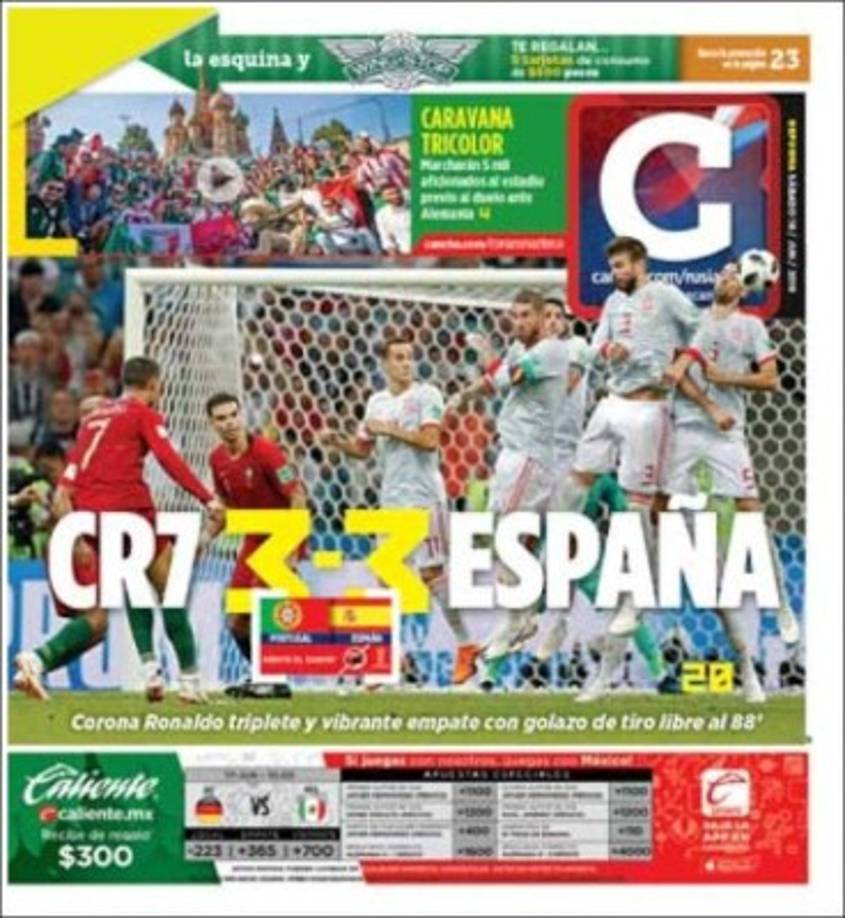 Para Diario Cancha de México solo CR7 opuso resistencia a España.