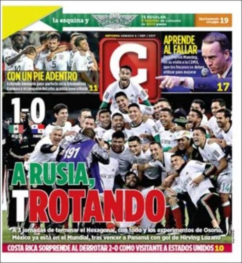 México festeja el pase al Mundial de Rusia .