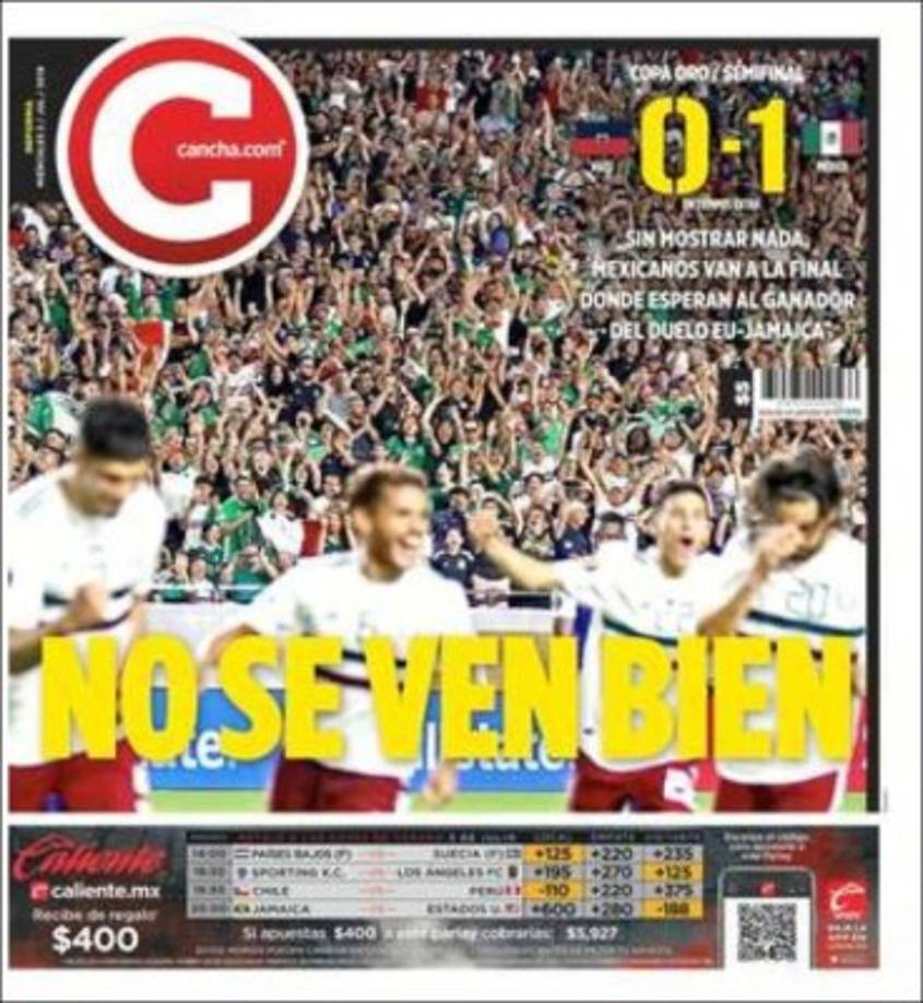 El diario Cancha criticó la actuación de México ante Haití: 'No se ven bien'. 'Sin mostrar nada, mexicanos van a la final donde esperan al ganador del duelo EU-Jamaica'.