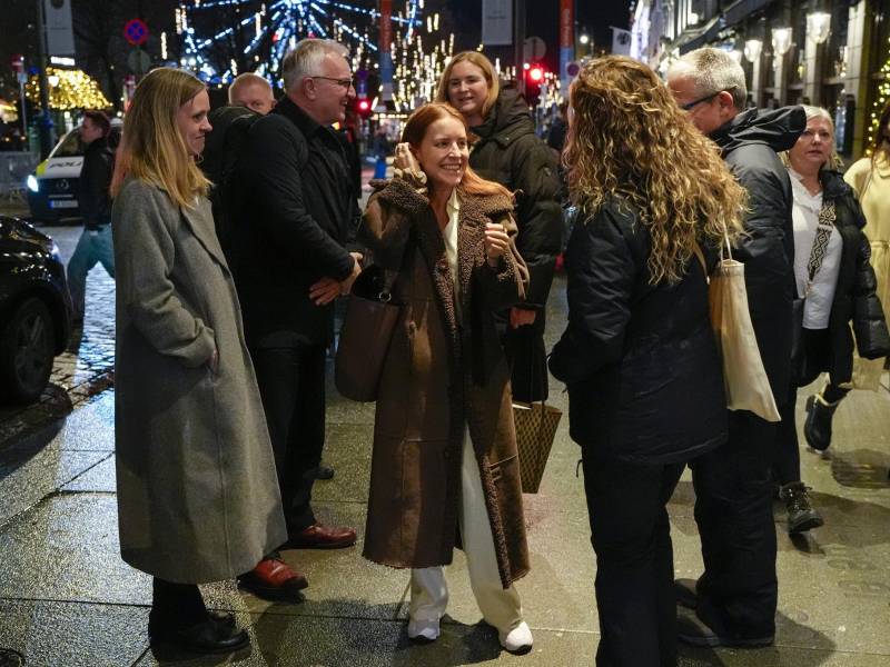 La hija de la líder opositora, Ana Corina Sosa, tras su llegada a Oslo.