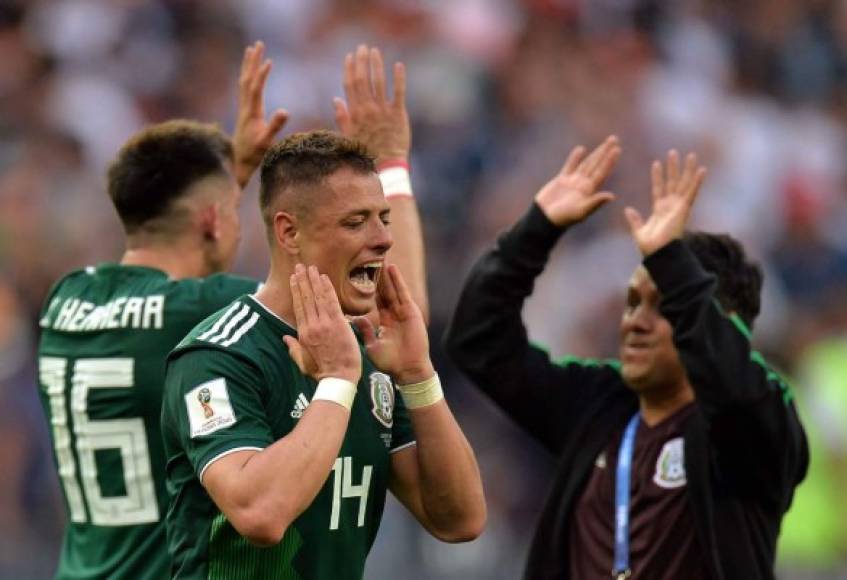 Javier 'Chicharito' Hernández se emocionó por la victoria de México ante Alemania. Foto EFE
