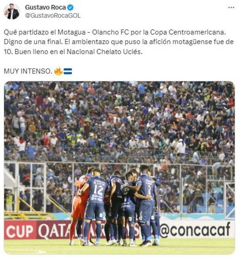 Y así definió el partido entre los equipos hondureños y el apoyo de la afición de Motagua.