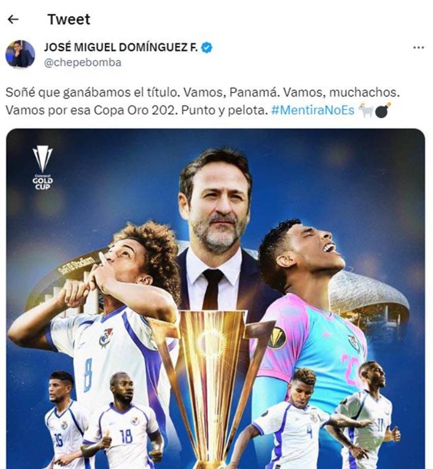 El periodista panameño “Chepe Bomba” compartió que soñó con ver a su selección ganar la Copa Oro 2023.