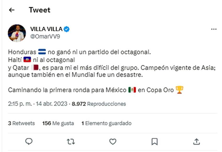 Omar Villa Villa, periodista de TV Azteca Deportes, considera que México pasará “caminando la primera ronda en Copa Oro”. “Honduras no ganó ni un partido del octagonal”, recuerda.