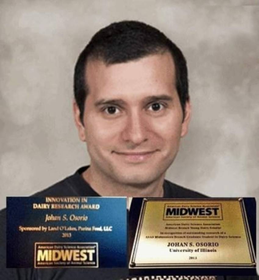 El científico Hondureño Johan Samir Osorio Estevez obtuvo premio de la Sociedad Americana de Ciencia Animal.<br/><br/>Johan Samir ha demostrado su talento desde muy temprano llegando a obtener un 4.0000/4.00 en el décimo periodo académico del 2004 en la Universidad Agrícola Panamericana de El Zamorano donde se graduó de Ingeniero Agrónomo; posteriormente estudió su maestría y doctorado en la Universidad de Illinois en la rama de Ciencia Animal.<br/><br/>Desde esa plataforma ha logrado destacarse y convertirse en el segundo latino en la historia en lograr el premio al 'Joven Científico de los estados del medio oeste de los Estados Unidos”<br/><br/>Fuente: Honduras is great.<br/>