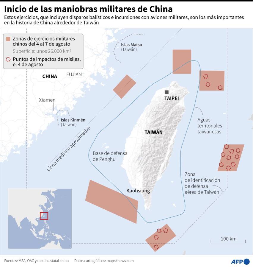 Maniobras militares chinas alrededor de Taiwán amenazan cadenas de suministro globales