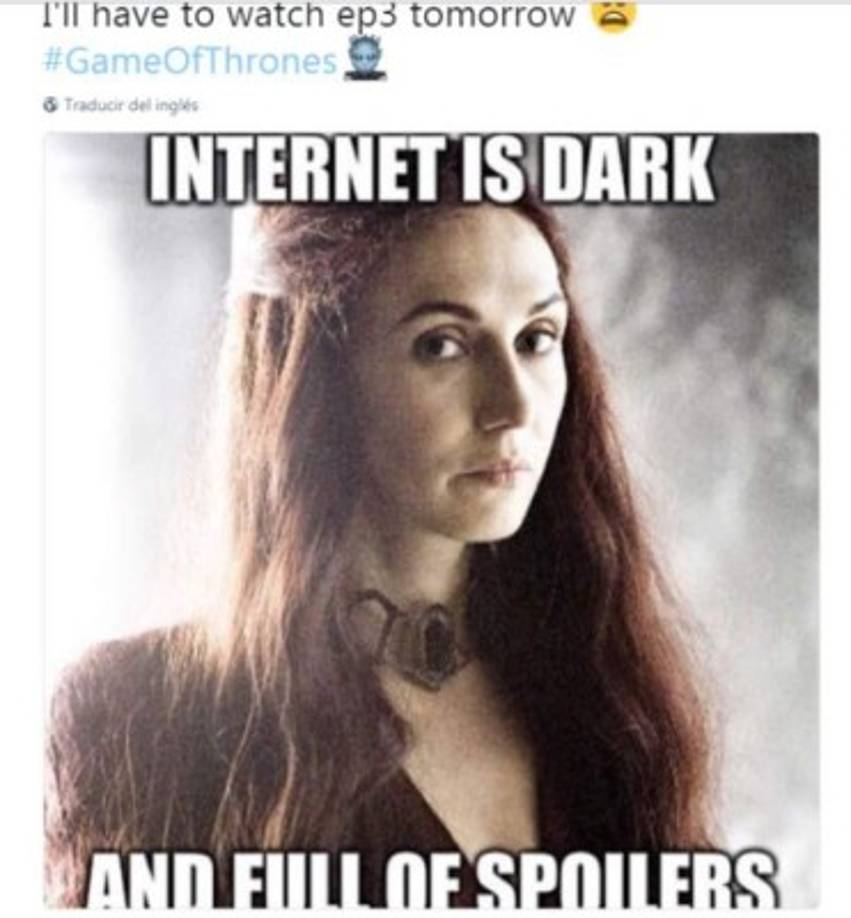 Tendré que ver el episodio 3 mañana. Internet es oscuro y llena de spoilter (cuando te cuentan la reseña)