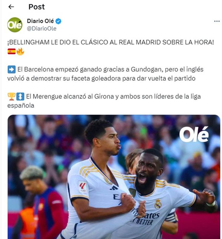 Diario Olé de Argentina.