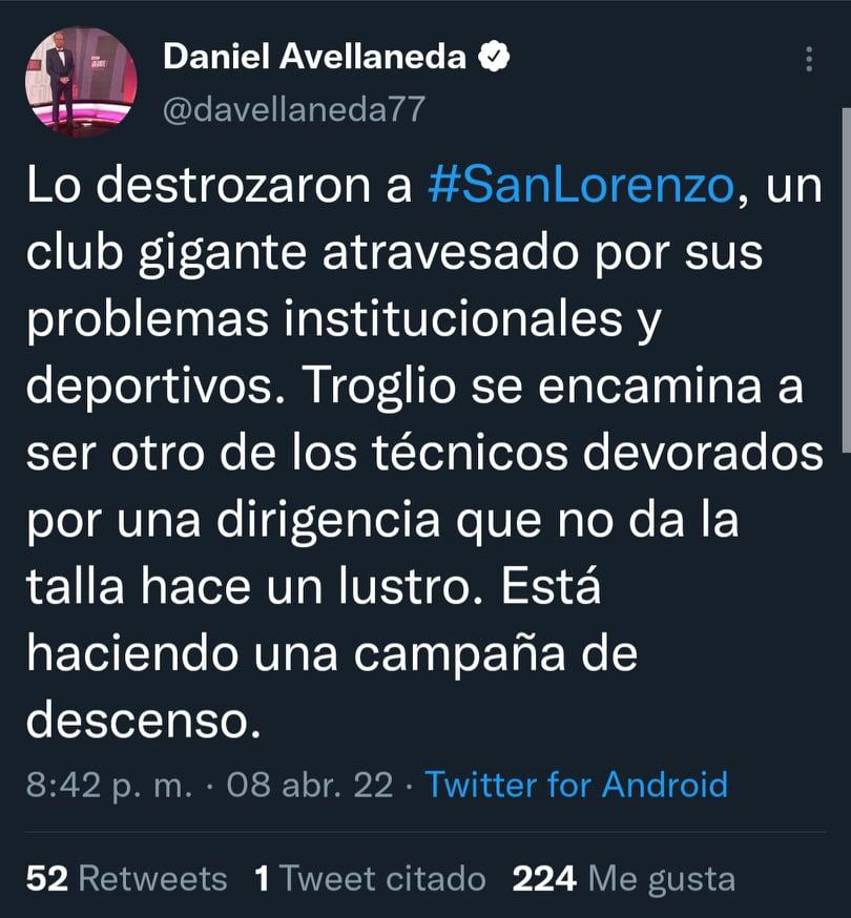 San Lorenzo desde hace muchos años atraviesa una crisis y con la llegada de Pedro Troglio se esperaba que todo iba a cambiar pero no ha sido así.