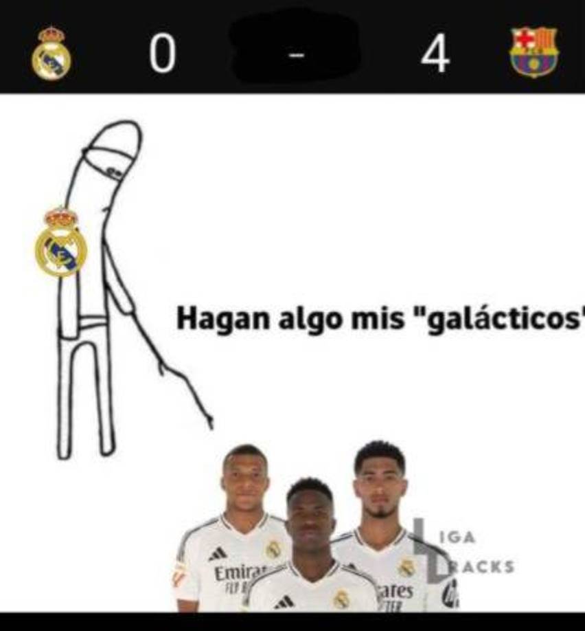 Mbappé fue protagonista: Memes humillan al Real Madrid tras paliza del Barcelona