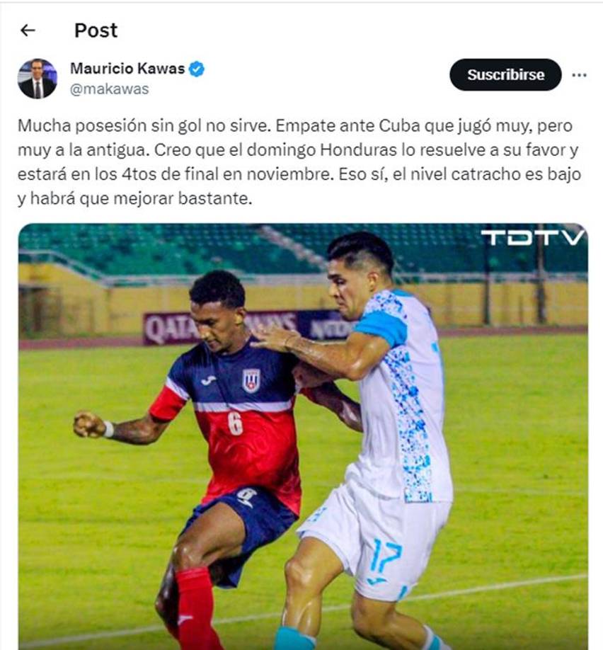 Mauricio Kawas dejó su punto de vista sobre el juego: “El nivel catracho es bajo y habrá que mejorar bastante”, señaló.