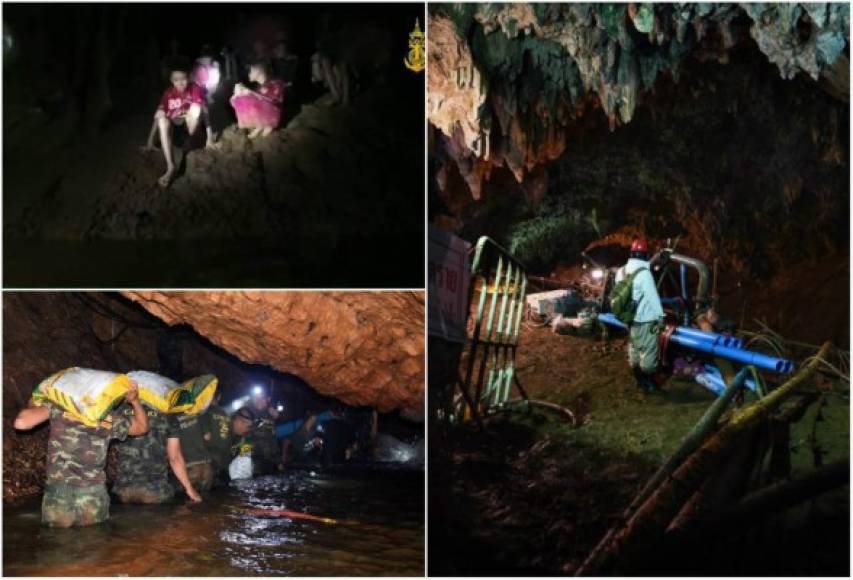 Los rescatistas buscan con desesperación las posibles opciones disponibles para evacuar a los doce niños y su entrenador de fútbol atrapados en una cueva en Tailandia.