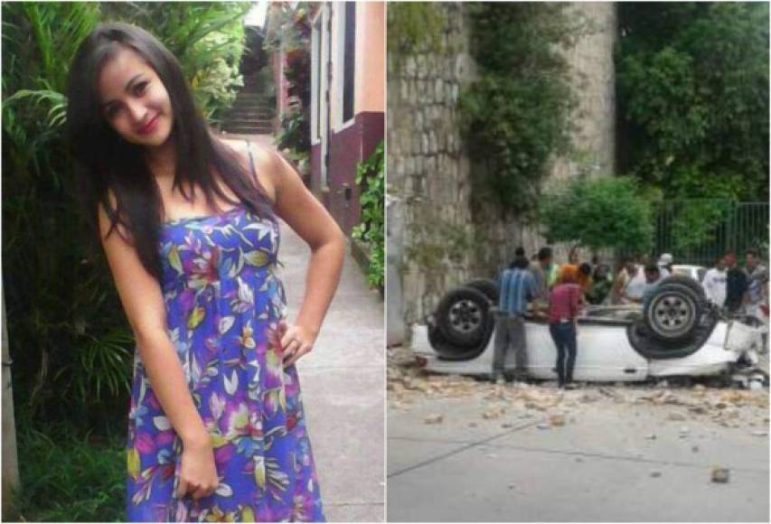 Cindy Mariel Arguello Inestroza falleció esta mañana en Tegucigalpa, Honduras, tras que su carro cayera desde un muro perimetral de 17 metros de alto.