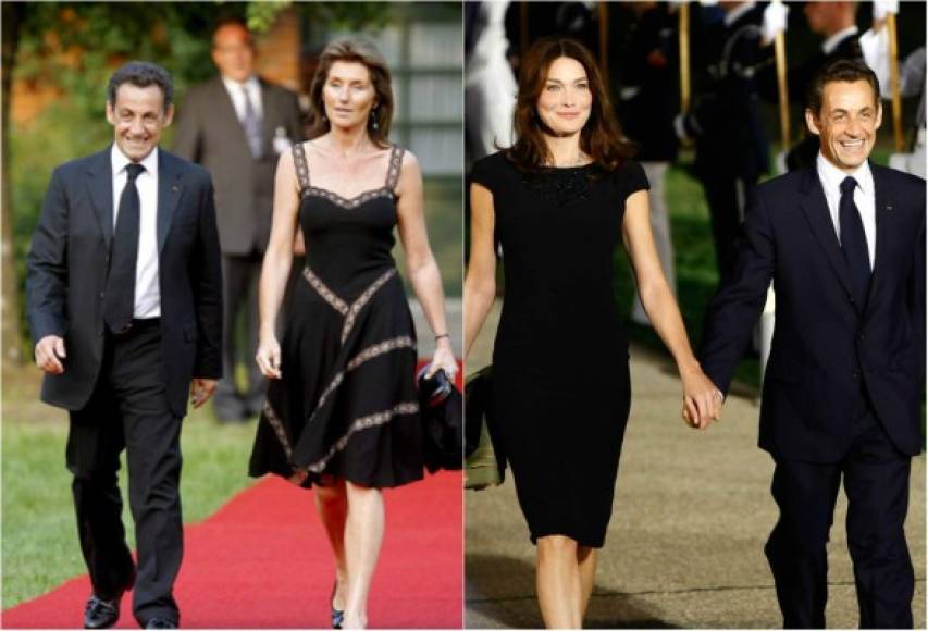 El expresidente francés, Nicolás Sarkozy también se unió al club de los infieles al cambiar a su primera esposa, Cécilia Attias, por la cantante y modelo Carla Bruni.