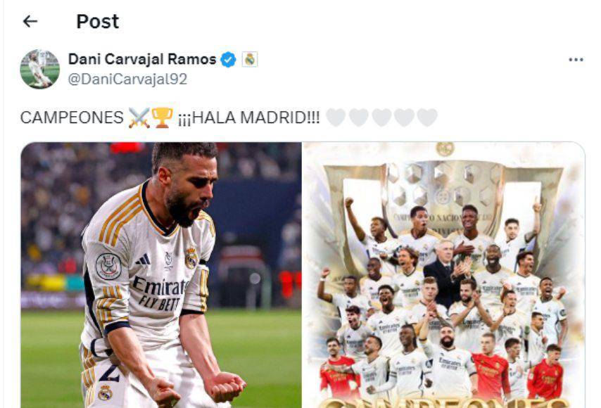Dani Carvajal y su emoción tras la obtención del título de Liga.