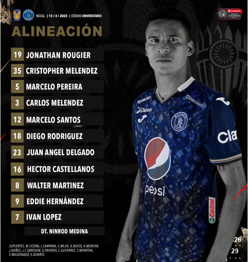 Así sale Motagua ante Tigres.