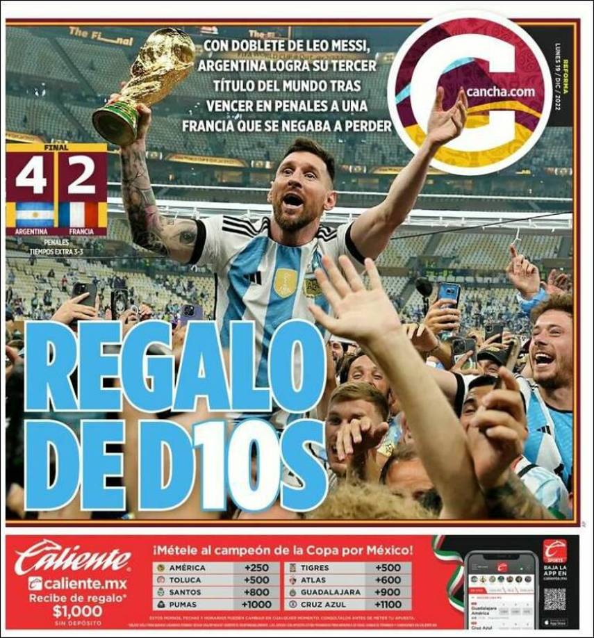 Portadas: Inmortalizan a Messi tras consagración en Qatar