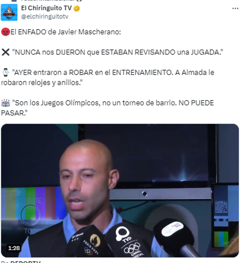 El enfado de Masherano tras el Argentina vs Marruecos.