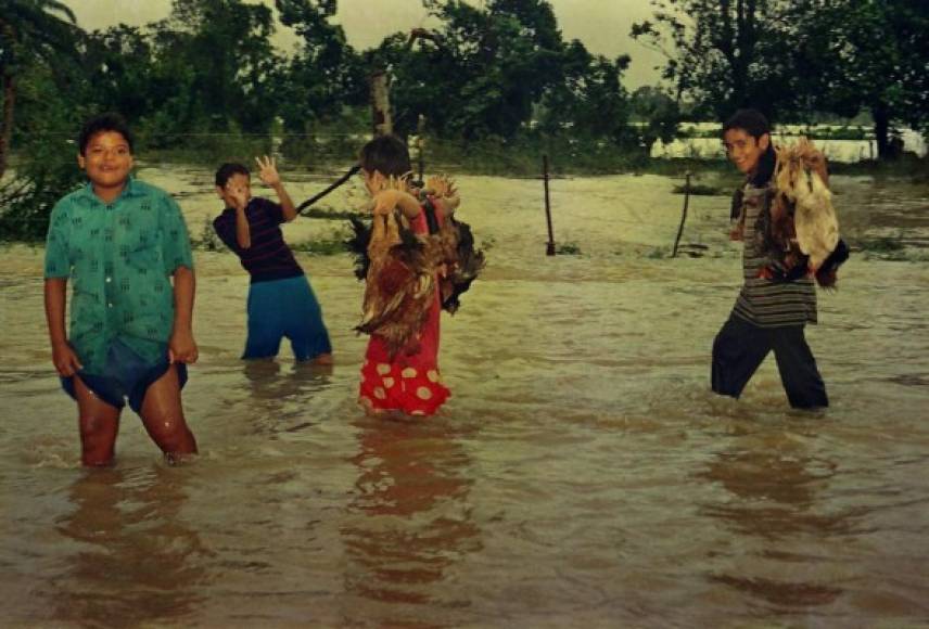 Las personas buscaban la manera de salvar sus vidas y, en la medida de lo posible, la de sus animales.