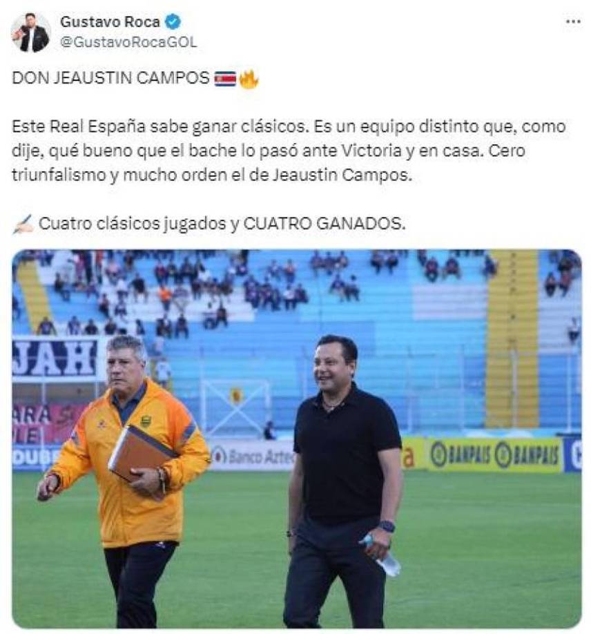 Por otro lado, Gustavo Roca resaltó el trabajo de Jeaustin Campos desde que tomó las riendas de la ‘Máquina’.