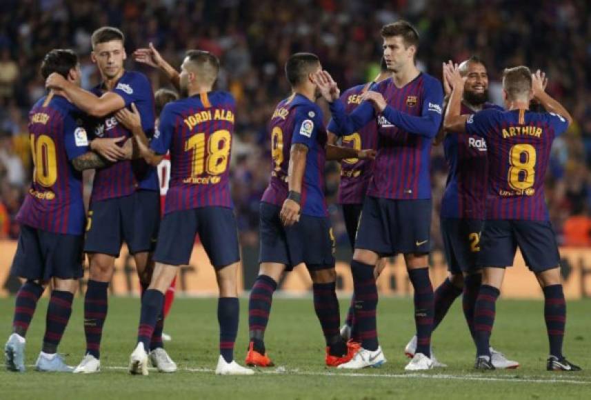 Messi celebrando el gol que abría el marcador en el Camp Nou.