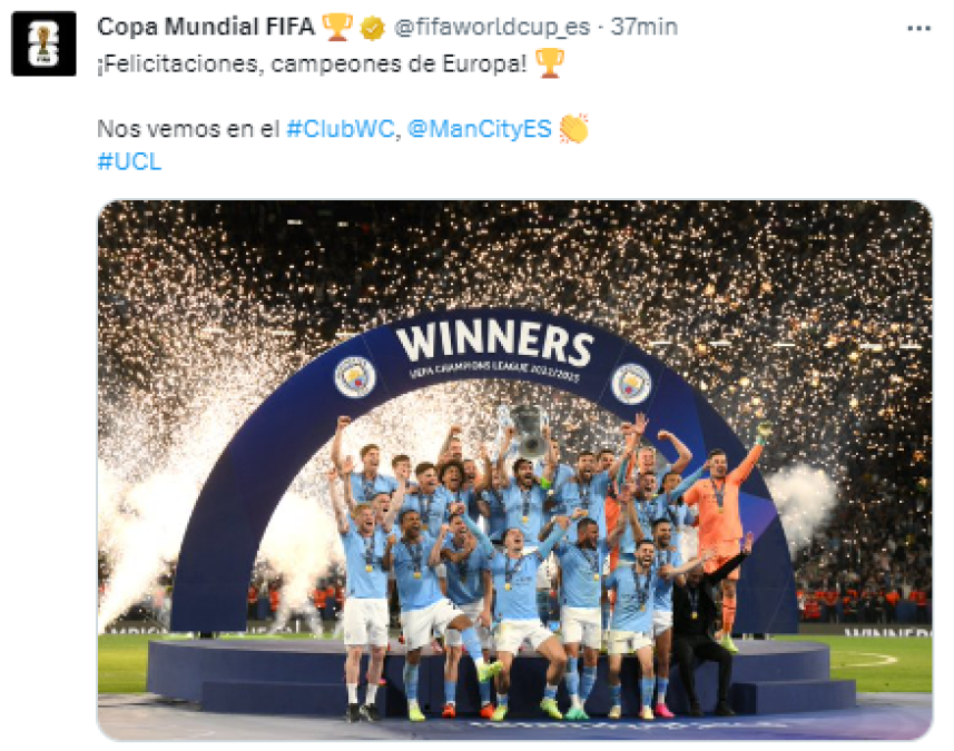 FIFA: “¡Felicitaciones, campeones de Europa!”