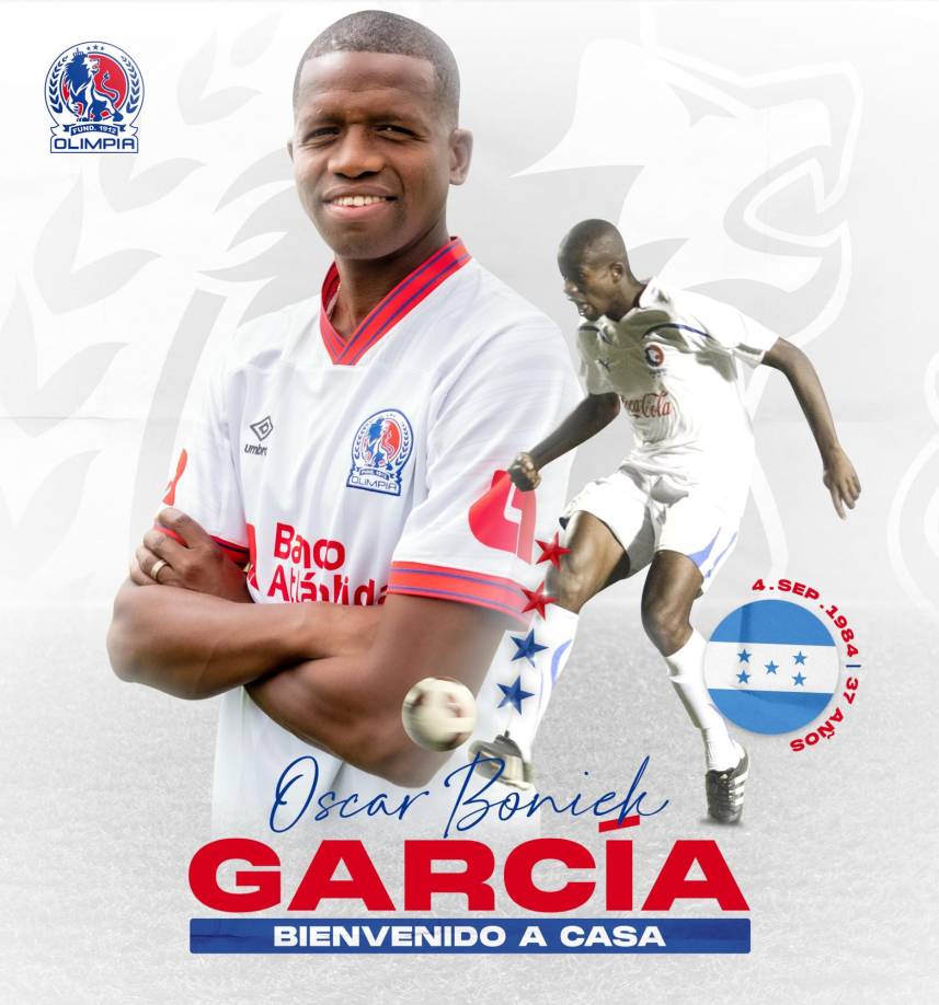El Olimpia ha confirmado a Boniek García como su nuevo refuerzo para el Torneo Clausura 2022 de la Liga Nacional. El mediocampista hondureño de 37 años no fue renovado por el Houston Dynamo de la MLS, club en el que estuvo 10 años, y ahora vuelve al equipo merengue.