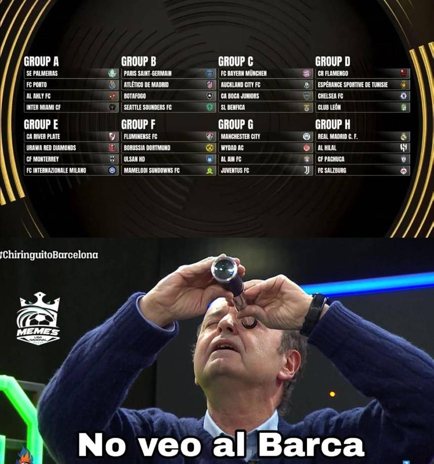 El Barcelona es víctima de las burlas en los memes del sorteo del Mundial de Clubes 2025 por su ausencia en el torneo.