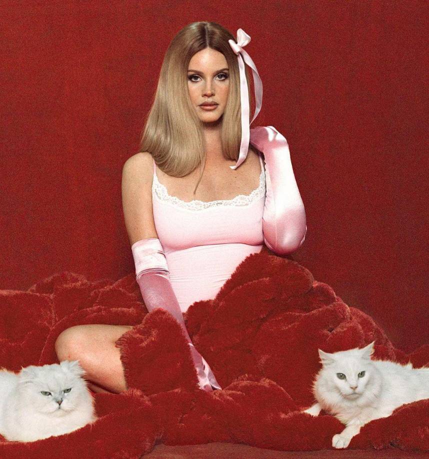 Lana del Rey publicó recientemente una serie de fotografías muy coquetas, en las imágenes se aprecia a la cantante con un bodysuit rosado pálido con orillas de encaje en la parte superior, guantes de seda en el mismo color y un chonguito en el pelo. Sentada con una colcha roja en sus piernas y su gatito blanco, Lana demostró ser un ícono “coquette”. 