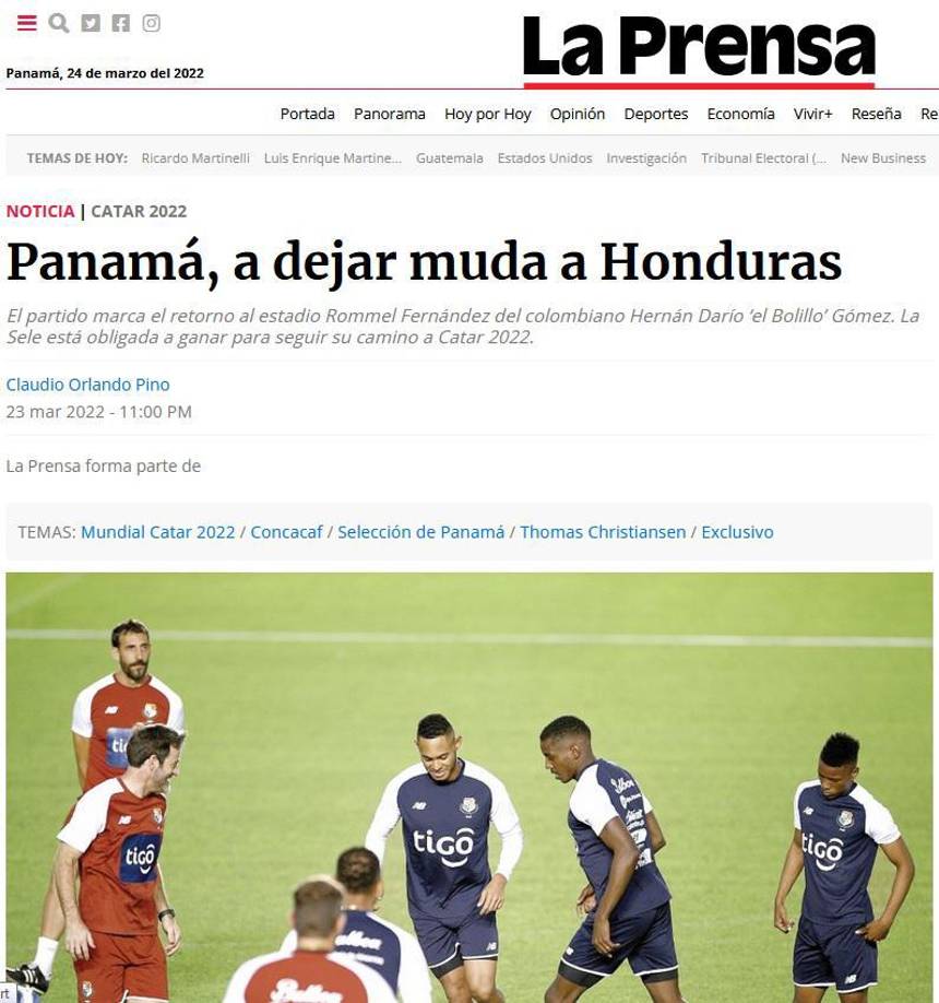 “Panamá es papá y huele a goleada”: Prensa panameña se agranda previo al duelo ante Honduras