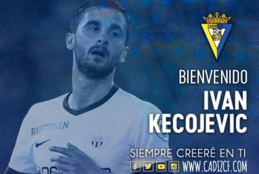 El Cádiz necesitaba reforzar la zaga tras la marcha de Aridane al Tenerife. Por ello, han contratado a Ivan Kecojević, un central de 1,91 metros, internacional con Montenegro y procedente del Zürich, que ha firmado por una temporada con opción a otra.