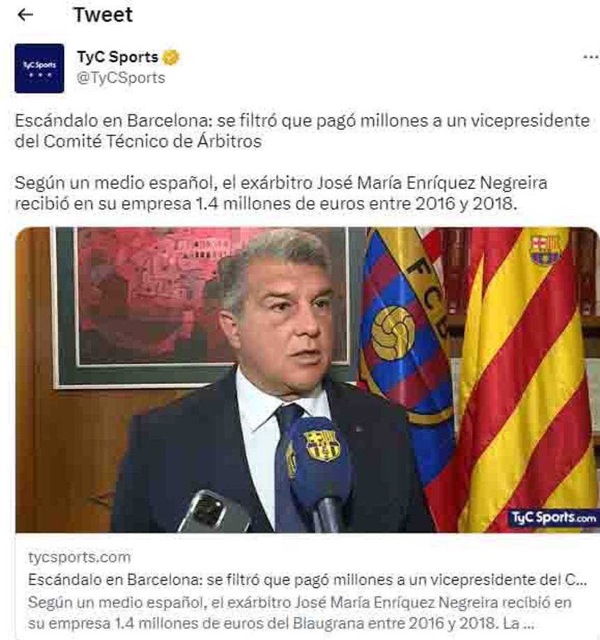 TyC Sports de Argentina.