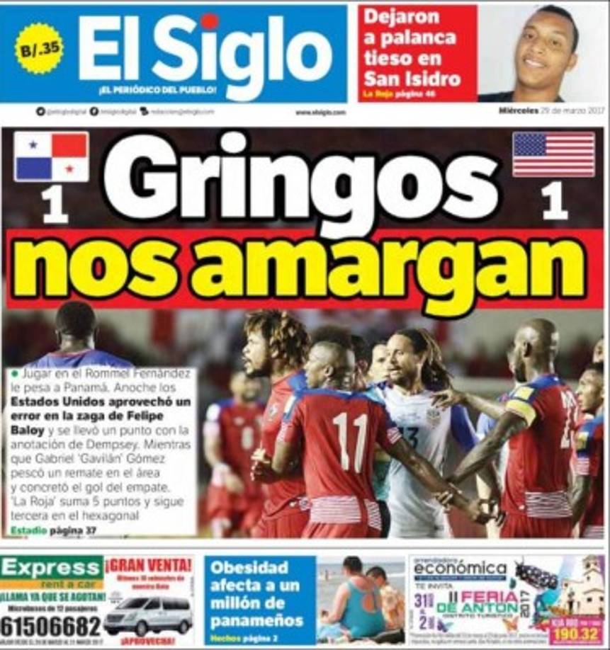 Los panameños han lamentado el empate ante Estados Unidos.