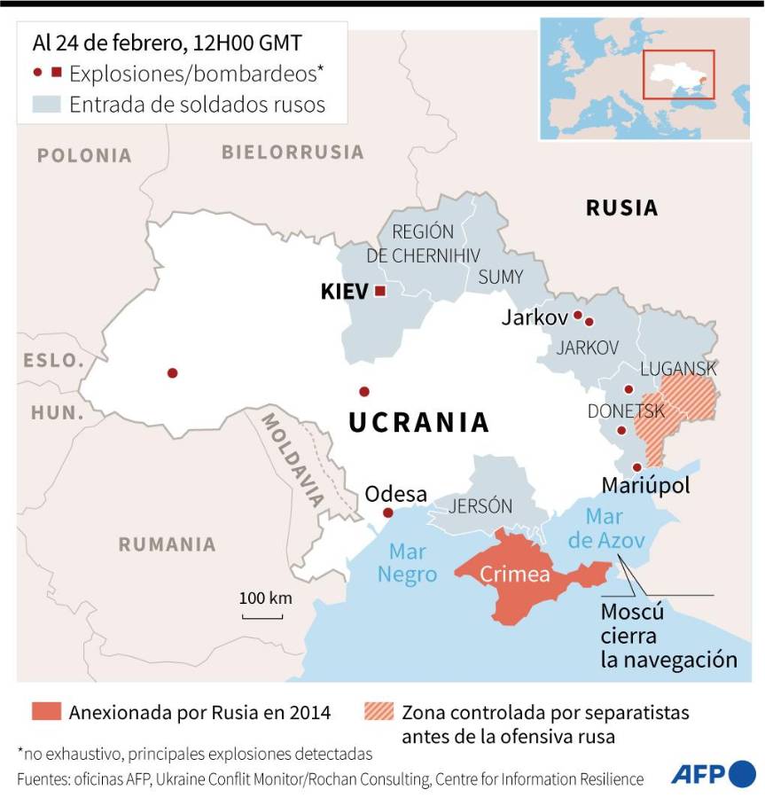 Rusia lanza ofensiva contra Ucrania.