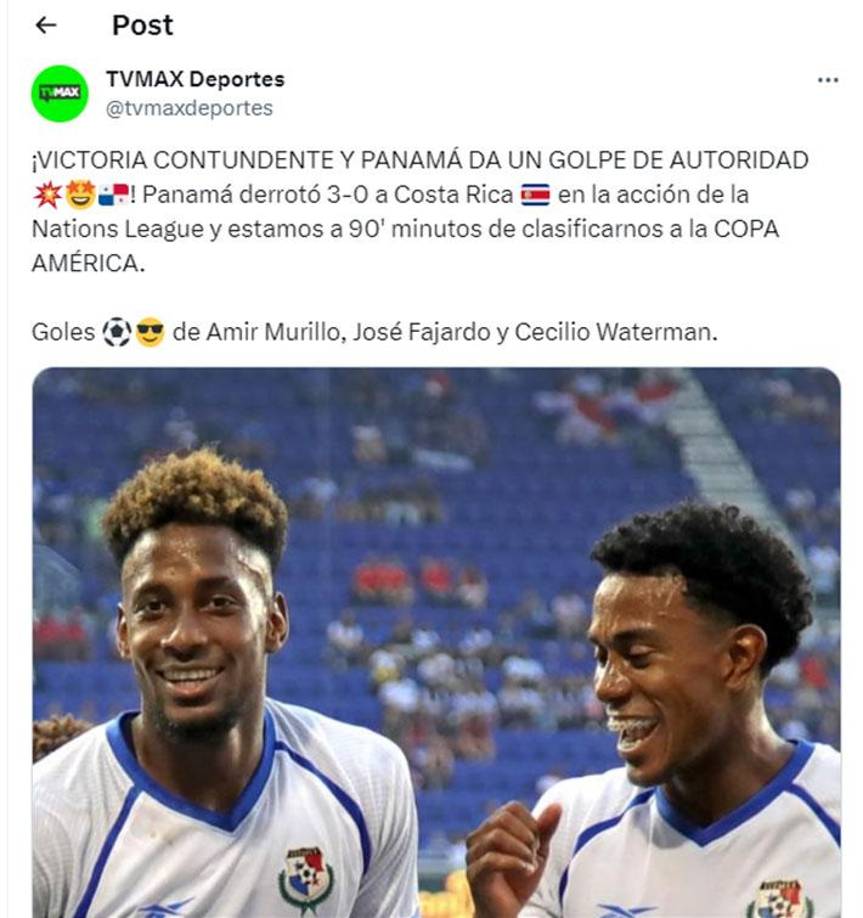 ”Victoria contundente y Panamá da un golpe de autoridad”, señalan los panameños. 