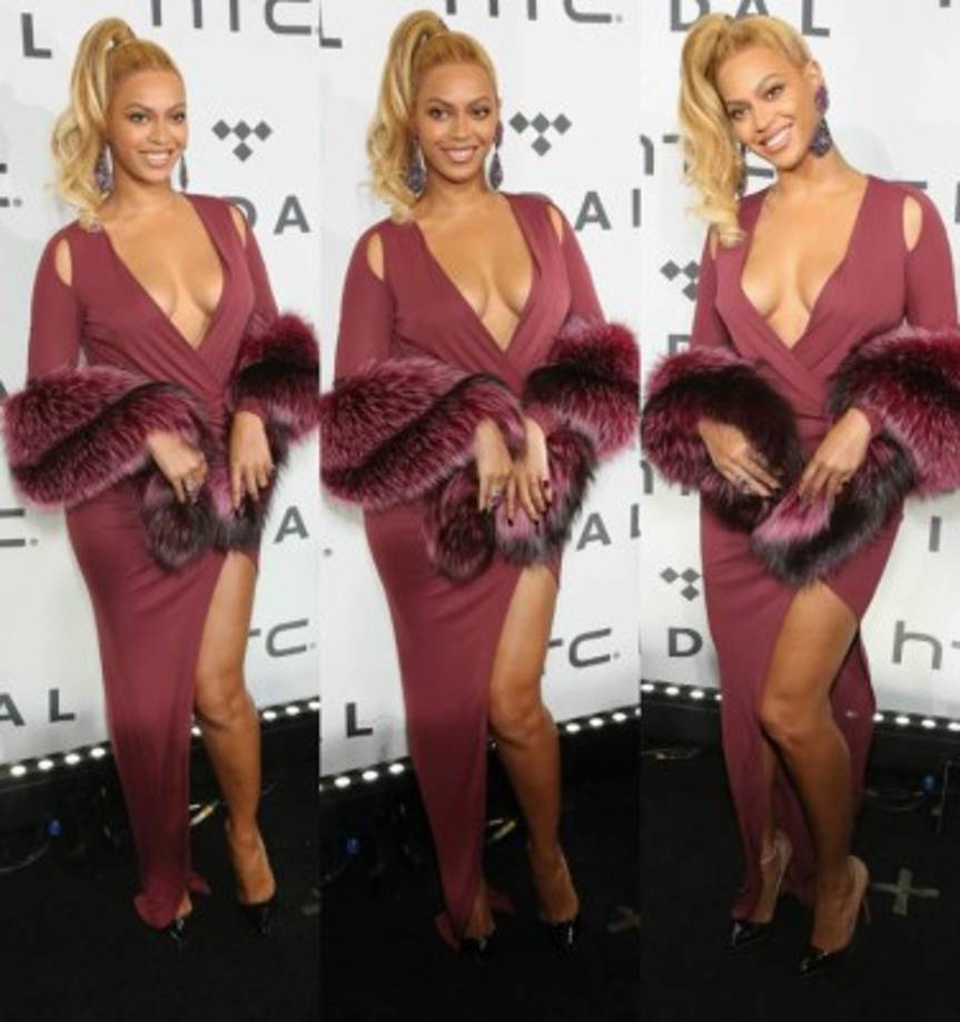 La esposa de Jay-Z hizo su entrada triunfal al evento, realizado en Barclays Center de Brooklyn (Nueva York), llevando el cabello recogido con una cola de caballo.