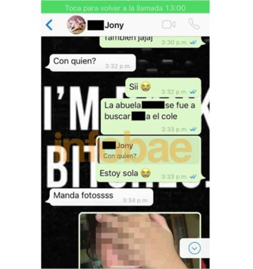 'Mandá fotos' le dijo Jonathan Fabbro a la niña. 'No da', le respondió ella.