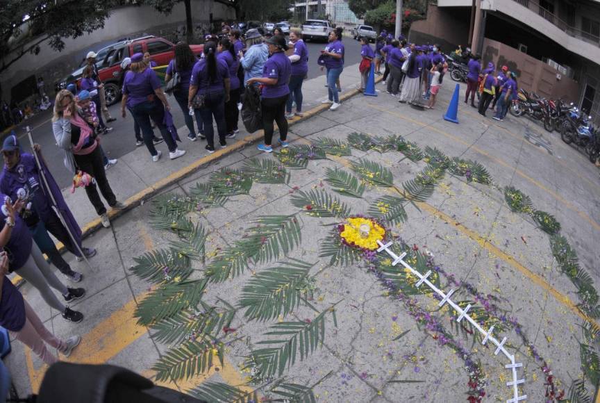 En Tegucigalpa participaron organizaciones feministas como la Asociación Calidad de Vida, la Plataforma 25 de Noviembre y el Centro de Derechos de Mujeres (CDM).