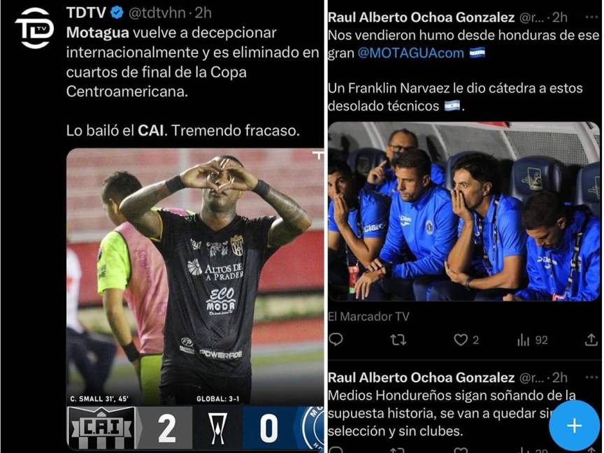 2-0. CAI elimina al Motagua y es semifinalista de la Copa