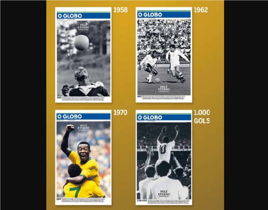 El diario OGlobo decidió homenajear a Pelé con cuatro portadas que ilustran los grandes momentos de ‘O Rei’.