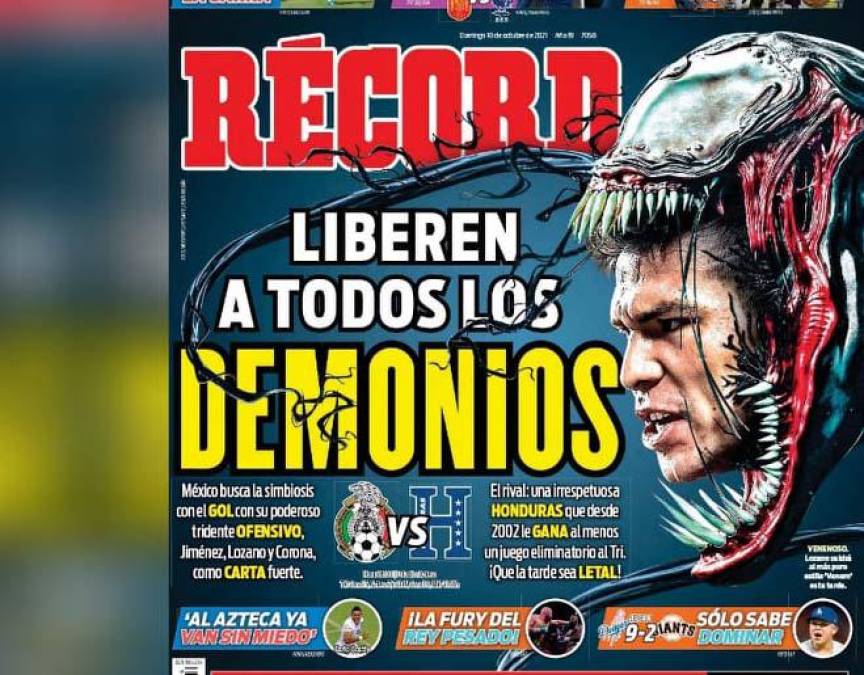 La portada del Récord de México: “Liberen a todos los demonios”. 