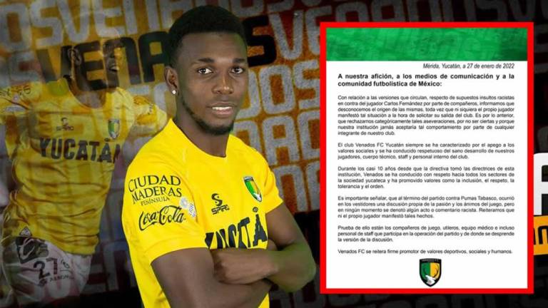 El club Venados FC negó que se realizaran insultos racistas contra el hondureño Carlos ‘Muma’ Fernández.