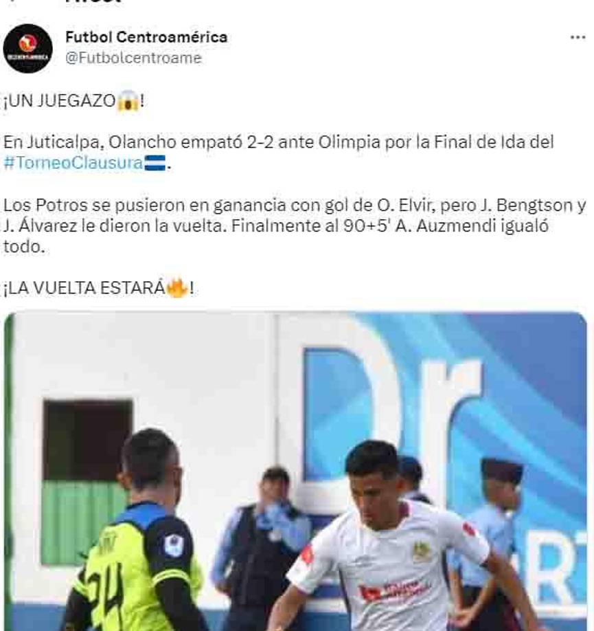 ”Un juegazo”, señaló Fútbol Centroamérica.