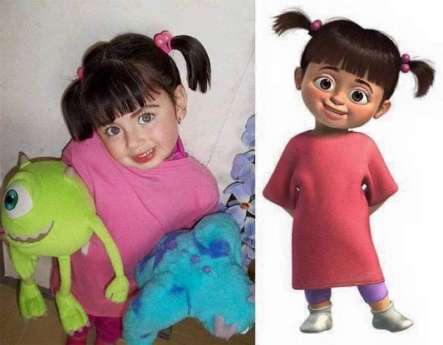 Esta niña es igual a Boo, el personaje de la película de 'Monsters Inc'.