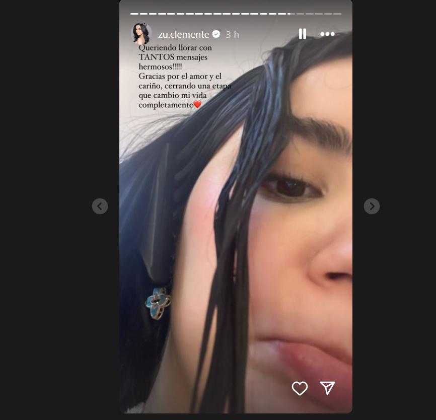 Zu Clemente compartió una foto en que se le ve triste por concluir con esta etapa que marcó su vida para siempre.